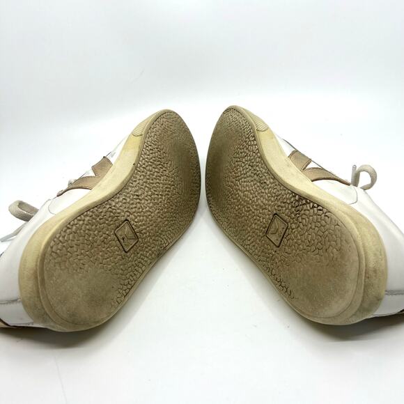 VEJA Esplar White and Gold Leather Sneakers Women's 7 US - Picture 8 of 9